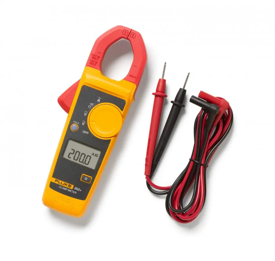 Pinza amperimétrica de 400A AC valor promedio. Diámetro de mordaza de 30mm, precisión de 1.8%, mide voltaje hasta 600V en AC/DC. Función de continuidad. 
