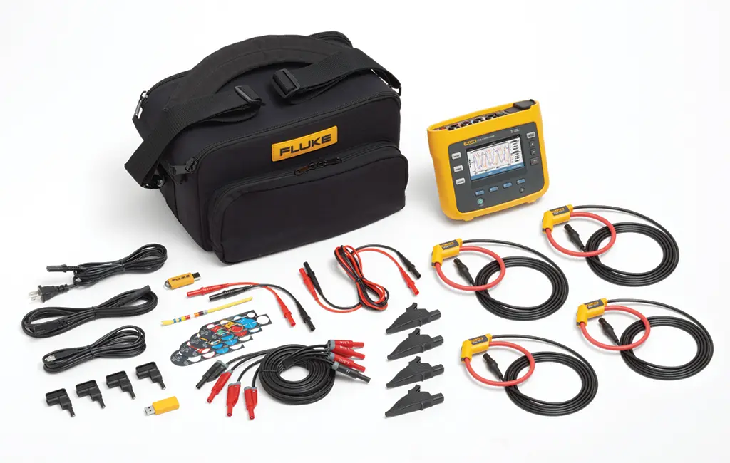 Registrador y Analizador de Potencia trifasico con conexión WiFi y soporte para 2 modulos FlukeConnect + Análisis de Calidad de Potencia EN50160 y Registro de forma de onda . Incluye Sondas iFlex 1,500A (i173X-flex1500)