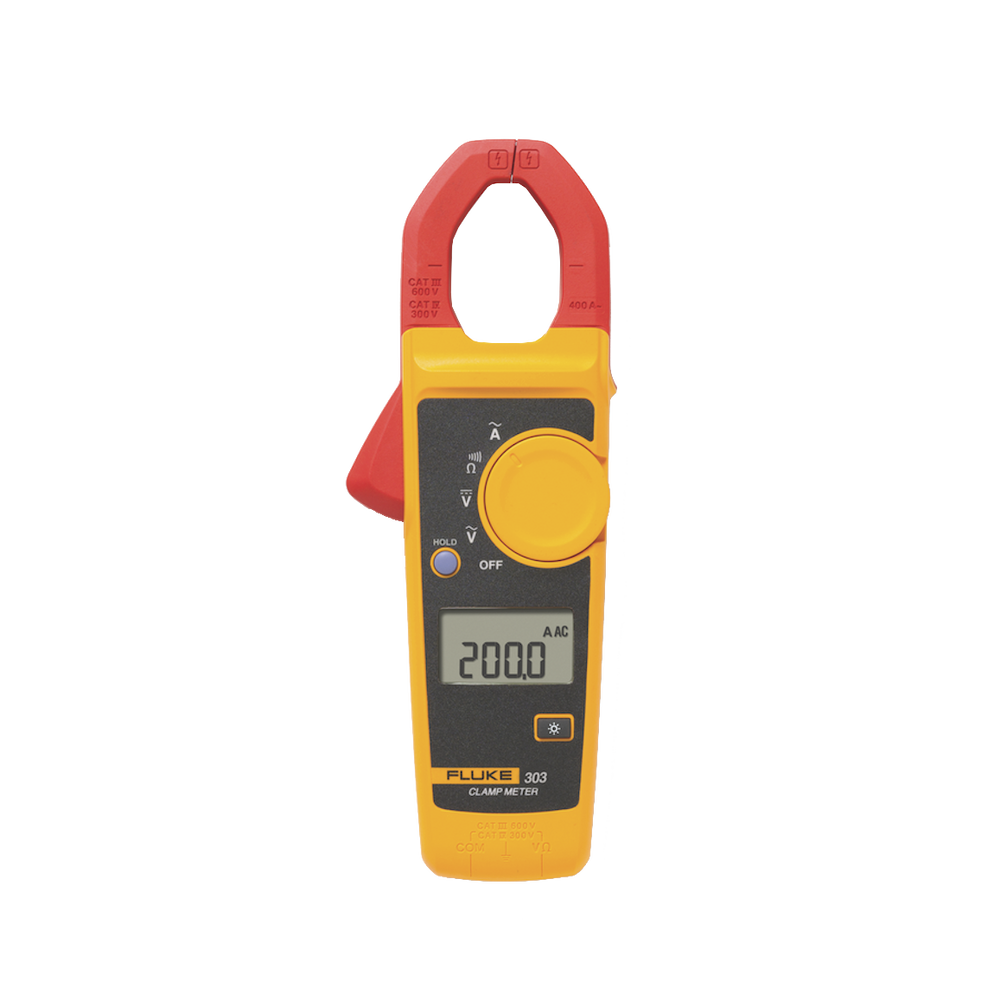Amperimetro de Gancho, Para Medida de Corriente en CA de 600 A y Tensión en CA y CC de 600V - Fluke 303/EMESP