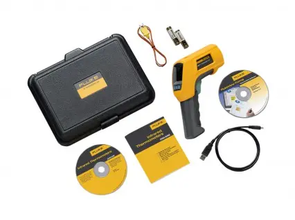 Termómetro Dual IR y Contacto -40 a 800C emisividad ajustable USB almacena 99p