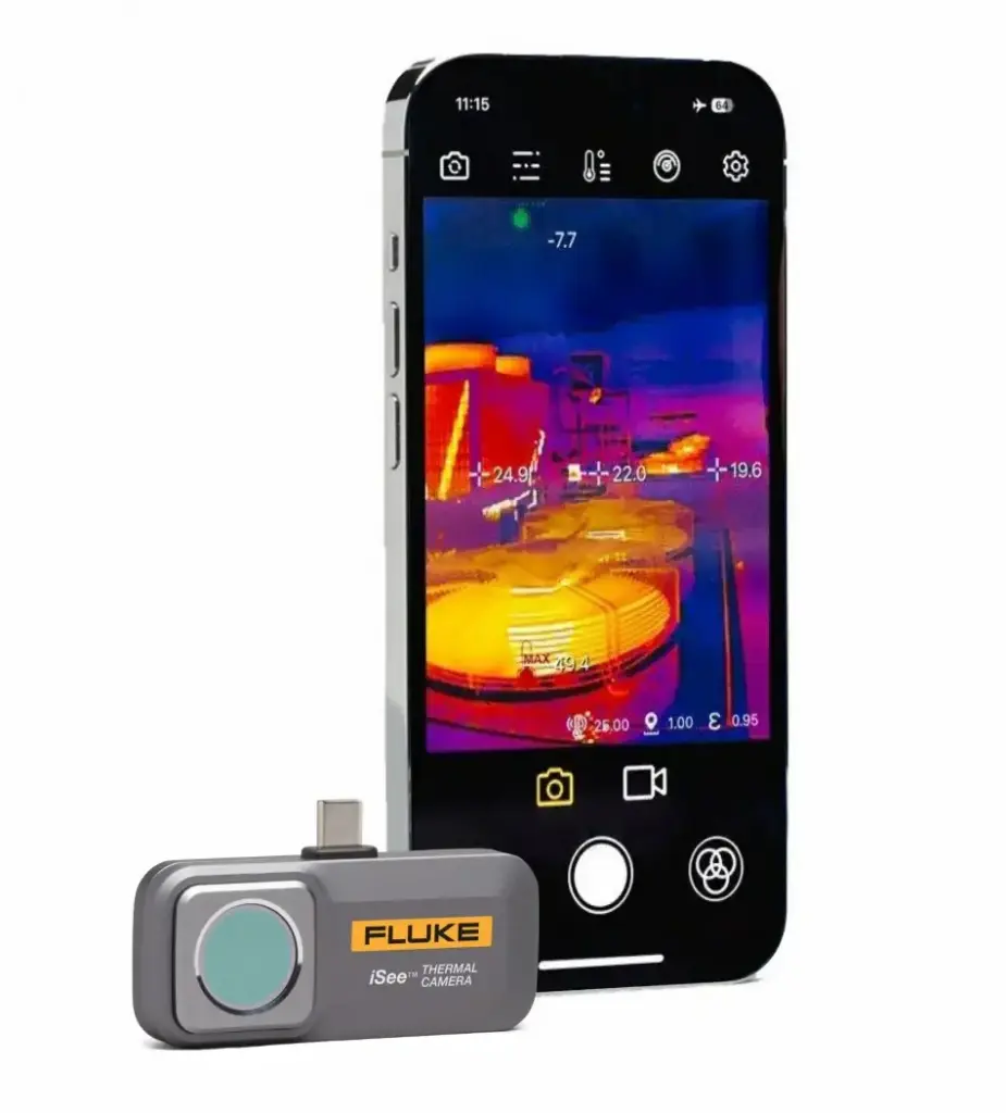 Cámara termográfica Fluke iSee™ para dispositivos mobiles apple conector tipo C. Rango de temperatura de -20 a 550 ºC