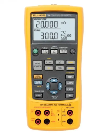[FLUKE-726] Calibrador Multifunción de Precisión para medir y generar mA, Voltios, Temperatura (RTD y termopares), Frecuencia, Ohmios y Presión (módulos de presión opcionales).